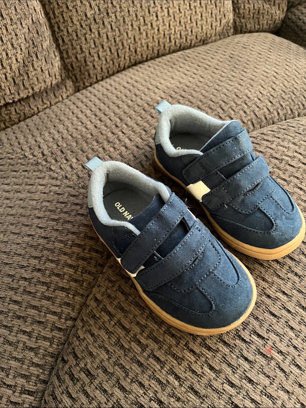 Old Navy Navy & Gum-Trim Kids Velcro Sneakers